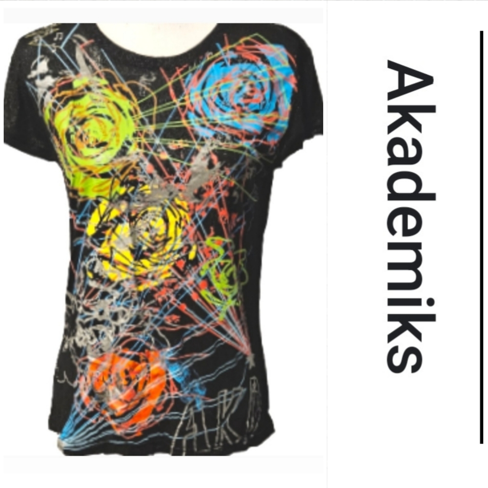 Akademiks splatter print top